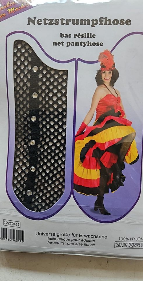 Fries Netzstrumpfhose Nylon Netzstrumpfhose Strumpfhose Schwarz Netz mit Strass Party Mit Strass Steinen – Bild 2 von 3