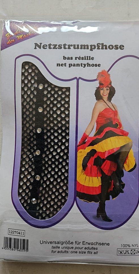 Fries Netzstrumpfhose Nylon Netzstrumpfhose Strumpfhose Schwarz Netz mit Strass Party Mit Strass Steinen – Bild 3 von 3