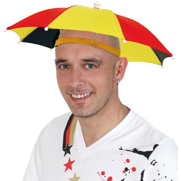 Fries Sonnenhut Deutschland Kopfschirm Regenschirm Sonnenschirm Schwarz Rot Gold WM EM (1-St)