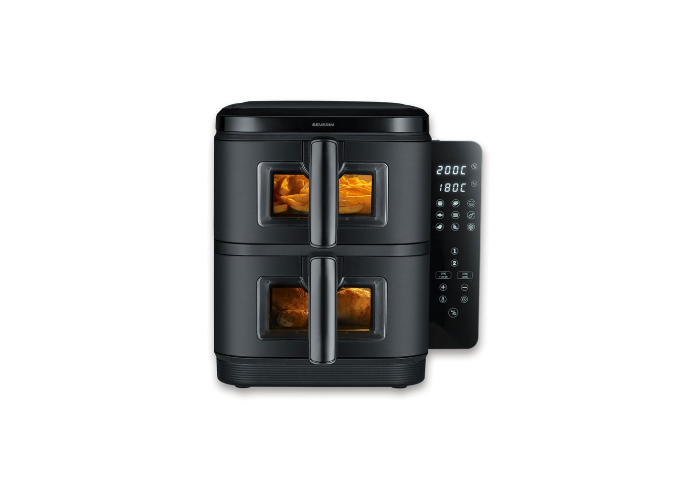 Severin Fritteuse FR 2468 Severin S-Fry Duo Stack Heißluftfritteuse, 2800 W – Bild 4 von 5