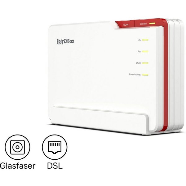 Fritz! FRITZ!Box 5690 Pro DSL-Router, Wi-Fi 7 Tri-Band 18.460 MBit/s, DSL + Glasfaser, Zigbee, DECT-Basis