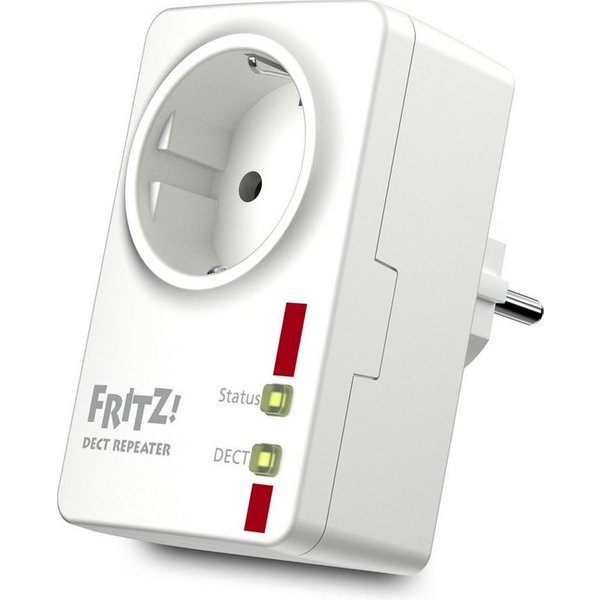 Fritz! FRITZ!DECT 100 Repeater Reichweitenverstärker, DECT-Repeater für mehr Reichweite, HD-Telefonie, Steckdose nutzbar