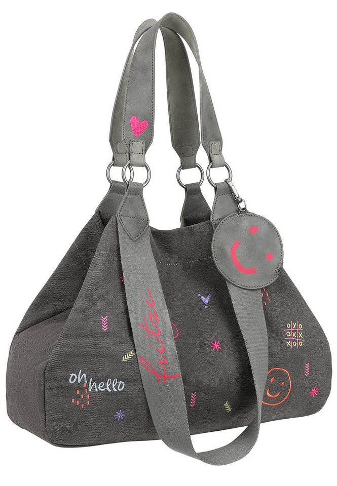 Fritzi aus Preußen Henkeltasche Izzy Medium Limited Embro Fun, mit Stickdetails und Pocket-Anhänger – Bild 2 von 5