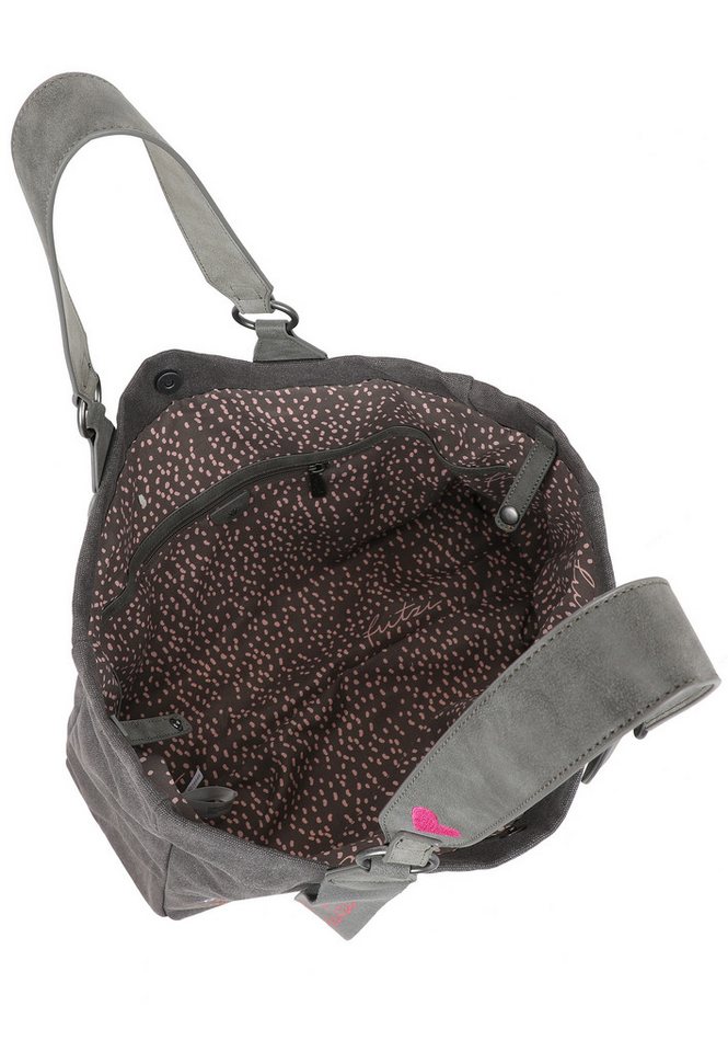 Fritzi aus Preußen Henkeltasche Izzy Medium Limited Embro Fun, mit Stickdetails und Pocket-Anhänger – Bild 5 von 5