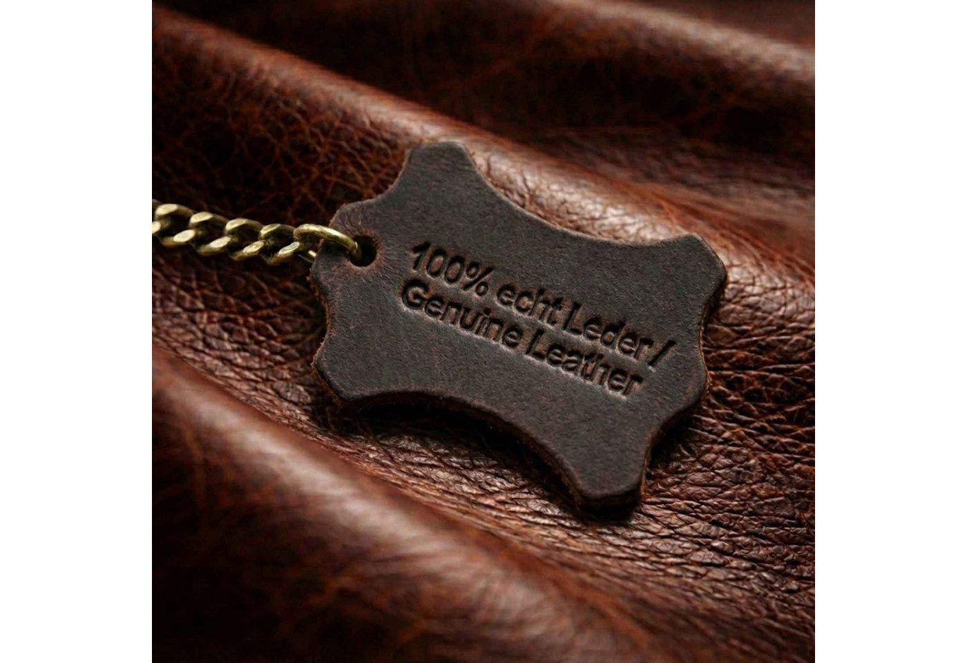 FRONHOFER Ledergürtel Herren Büffelleder 3,5cm (1-St) Druckknopf, ohne Schnalle – Bild 2 von 4