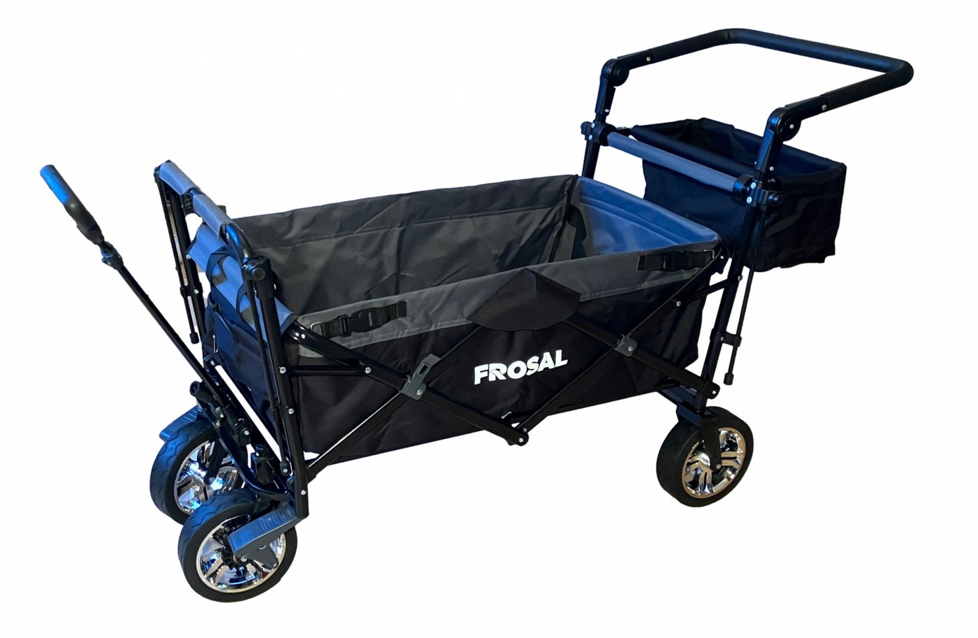 Frosal Bollerwagen Loki mit Sonnendach und Schiebegriff faltbar, faltbar schwarz – Bild 3 von 5