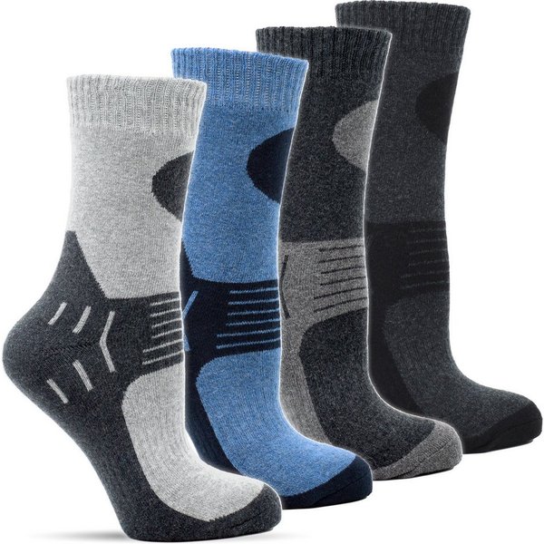 Frostfighter Socken Herren Wintersocken, Thermosocken (6-Paar,4 verschiedene Farben) fusselfreies Vollfrottee Innenfutter, dicke warme Socken