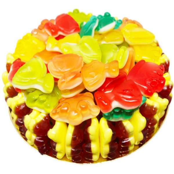 Fruchtgummi Bären & Co. Süßigkeit, Fruchtgummi Weltmeister Torte aus süßen farbenfrohen Fruchtgummi 550g