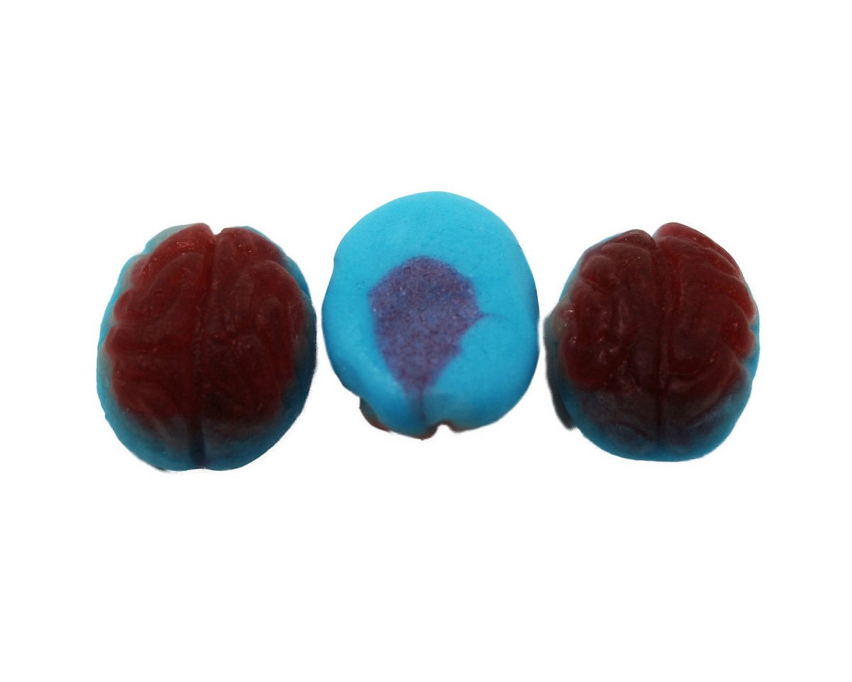 Fruchtgummi Bären & Co. Süßigkeit, Fruchtgummi Super Gehirne blau rot mit Schaumzucker Halal 300g – Bild 2 von 4