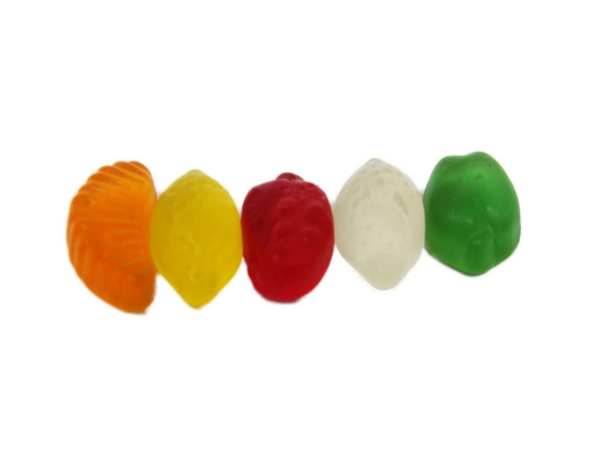 Fruchtgummi Bären & Co. Süßigkeit, Fruchtgummi Früchtecocktail in Form von Obst zuckerfrei 300g – Bild 2 von 3