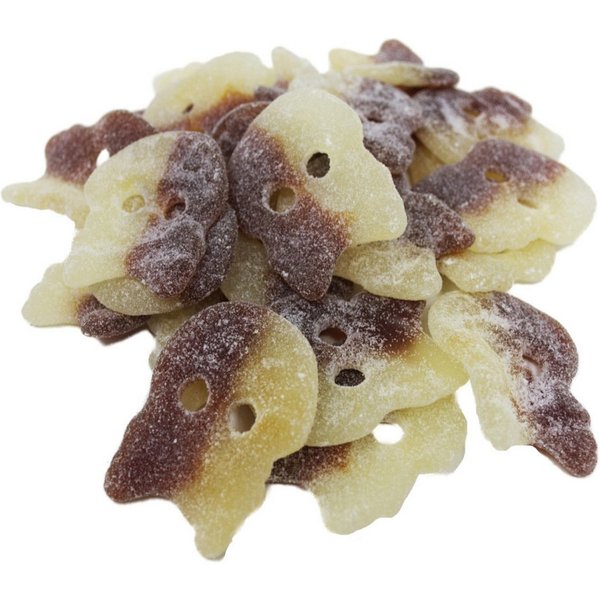 Fruchtgummi Bären & Co. Süßigkeit, Fruchtgummi Totenköpfe Cool Cola zweifarbig sauer gezuckert 175g