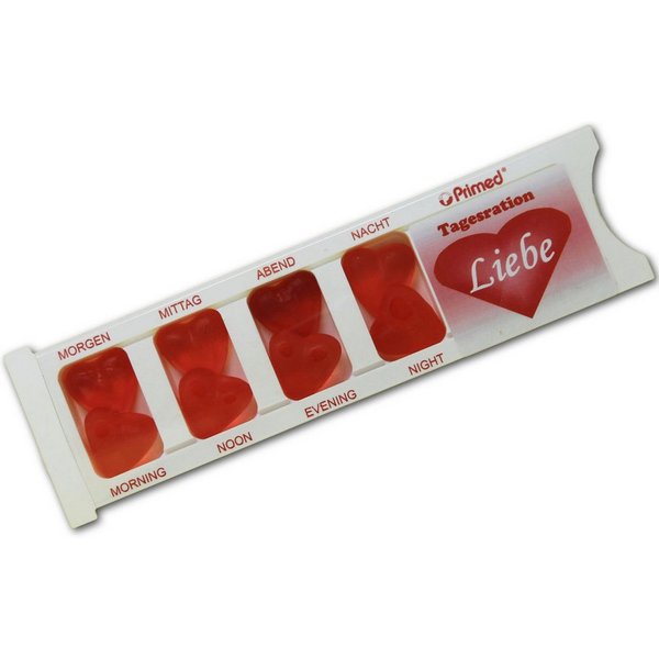 Fruchtgummi Bären & Co. Süßigkeit, Tablettenbox Liebe gefüllt mit Fruchtgummi Scherzartikel 25g
