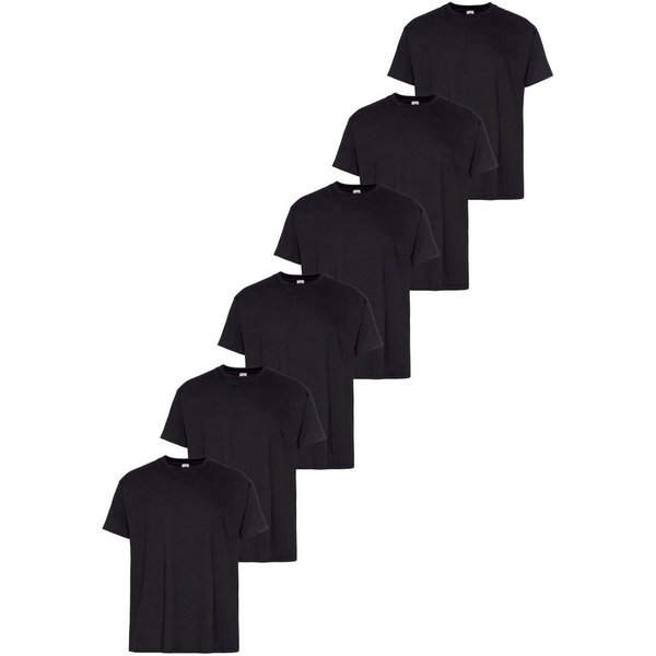 Fruit of the Loom T-Shirt, sechs Stück in unterschiedlicher Farbkomination (Packung, 6-tlg., 6er-Pack) mit Rundhalsausschnitt