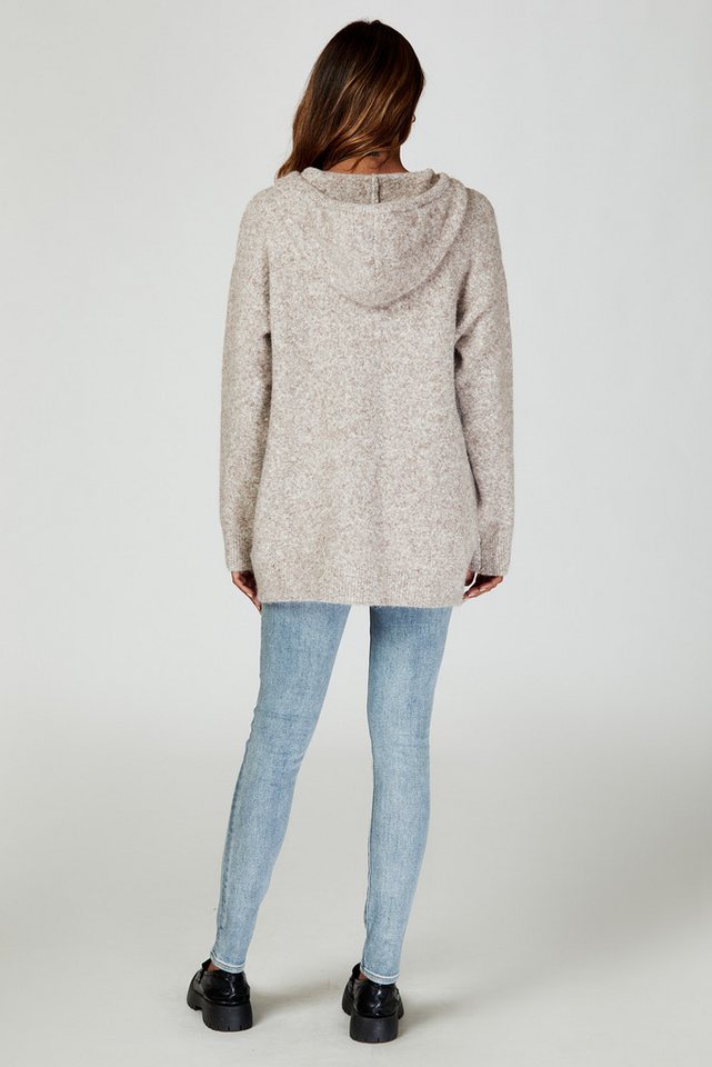 FS Collection Kapuzenpullover Damen Strick Kapuzenpullover Hoodie Oversize Pullover Einheitsgröße (Einheitsgröße: EU 36–44 / UK 8–16) Weicher Wollmix mit Kapuze – Bild 5 von 5