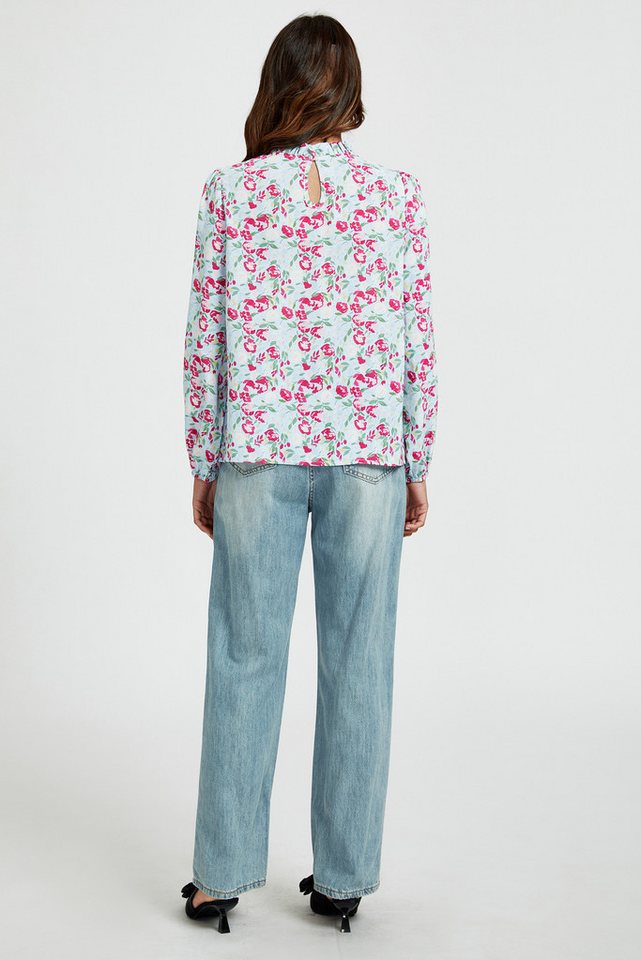 FS Collection Langarmbluse Damen Bluse hochgeschlossenes Oberteil mit Rüschendetail & Blumendruck (XS (UK 8 / EU 36) S (UK 10 / EU 38) M (UK 12 / EU 40) L (UK 1 – Bild 5 von 5
