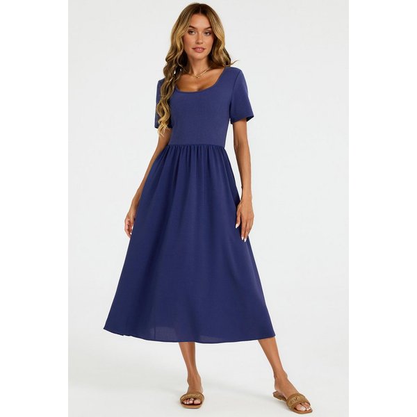 FS Collection Midikleid Midikleid Sommerkleid Freizeitkleid mit Wickeloptik Kurzarm elegant (XS (EU:36 / UK:8) · S (EU:38 / UK:10) · M (EU:40 / UK:12) · L (EU:4