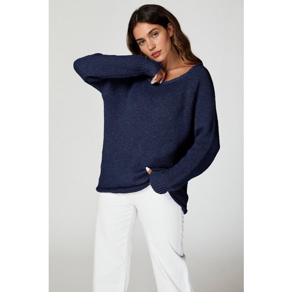 FS Collection Strickpullover Damen Bequemes Pulloveroberteil Pullover-Top – Strickwaren - Pullover (Einheitsgröße) Weicher Strick, vielseitig kombinierbar, Einh