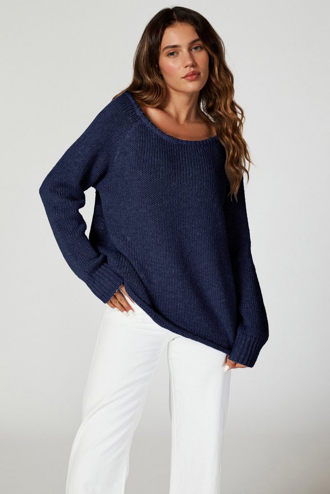 FS Collection Strickpullover Damen Bequemes Pulloveroberteil Pullover-Top – Strickwaren - Pullover (Einheitsgröße) Weicher Strick, vielseitig kombinierbar, Einh – Bild 2 von 3