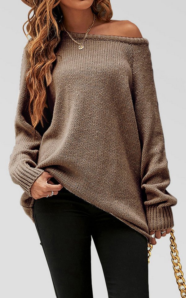FS Collection Strickpullover Damen Bequemes Pulloveroberteil Pullover-Top – Strickwaren - Pullover (Einheitsgröße) Weicher Strick, vielseitig kombinierbar, Einh – Bild 2 von 4