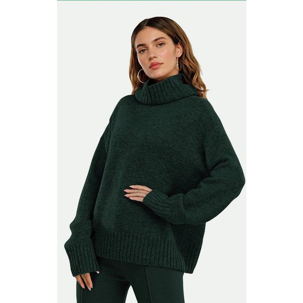 FS Collection Strickpullover Damen Pulloveroberteil – Strickpullover mit Kaschmirgefühl, Hoher Hals (Einheitsgröße: UK 8–16 / EU 36–44, 5 Farben : Creme, Dunkel