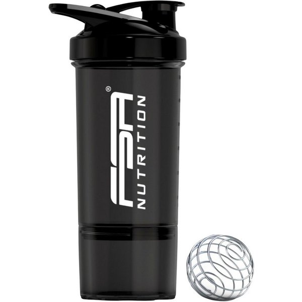 FSA NUTRITION Protein Shaker mit Pulverfach & Mischkugel - Auslaufsicher & Spülmaschinengeeignet, Shaker mit Pulverfach, Skala und Mischsieb - für Krafttraining