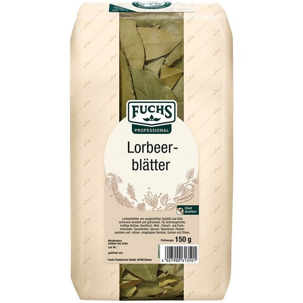 Fuchs Foodservice Gewürz, Fuchs Professional Lorbeerblätter herb würzigen leicht bitter 150g