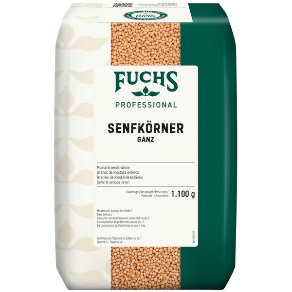 Fuchs Foodservice Gewürz, Fuchs Professional Senfkörner ganz leicht scharfes Aroma Packung 1100g