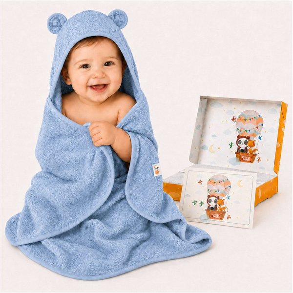 Fuchs & Panda Kapuzenhandtuch Kapuzenhandtuch Baby EXTRA dick, warm & weich aus 100% Bambus, 100% Bambus: Antimikrobiell, Atmungsaktiv, Hypoallergen, Superweich