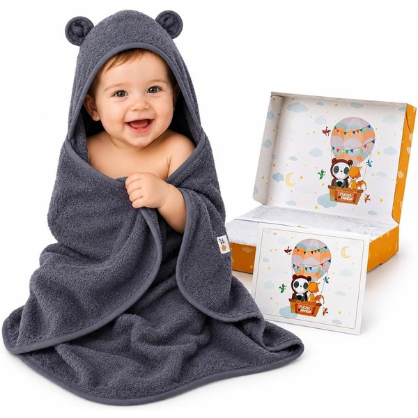 Fuchs & Panda Kapuzenhandtuch Kapuzenhandtuch Baby EXTRA dick, warm & weich aus 100% Bambus, 100% Bambus: Antimikrobiell, Atmungsaktiv, Hypoallergen, Superweich