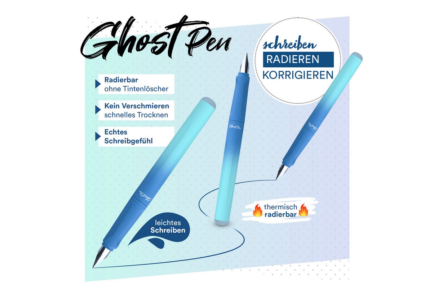 McNeill Füller McNeill Ghost Pen Füller mit radierbare Tinte ergonomisch nachfüllbar – Bild 3 von 3