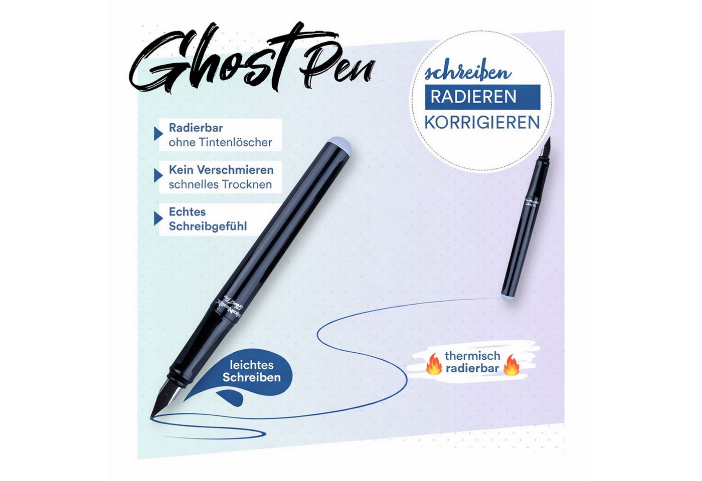 McNeill Füller McNeill Ghost Pen Füller mit radierbare Tinte ergonomisch nachfüllbar – Bild 2 von 3
