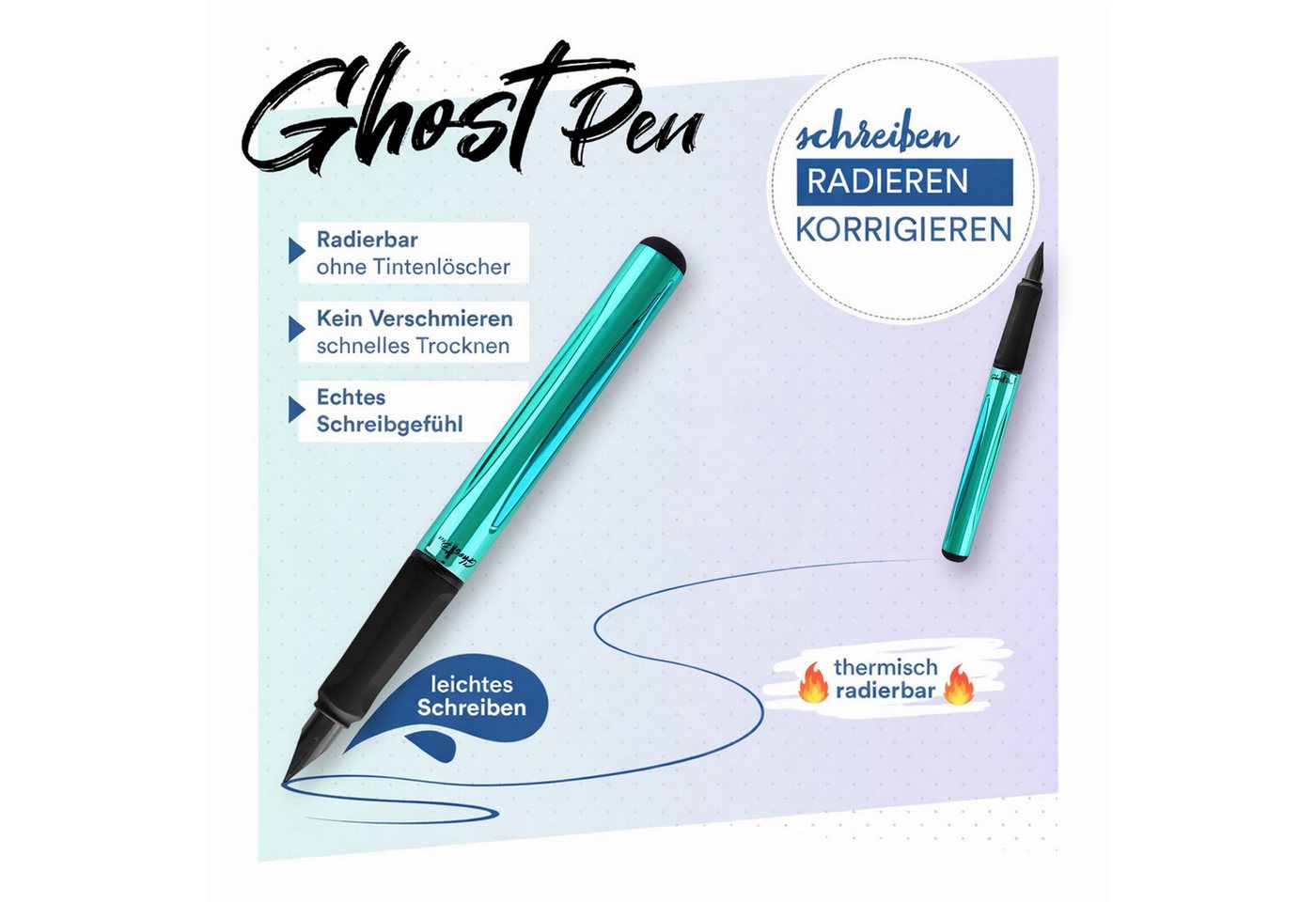 McNeill Füller McNeill Ghost Pen Füller mit radierbare Tinte ergonomisch nachfüllbar – Bild 2 von 3