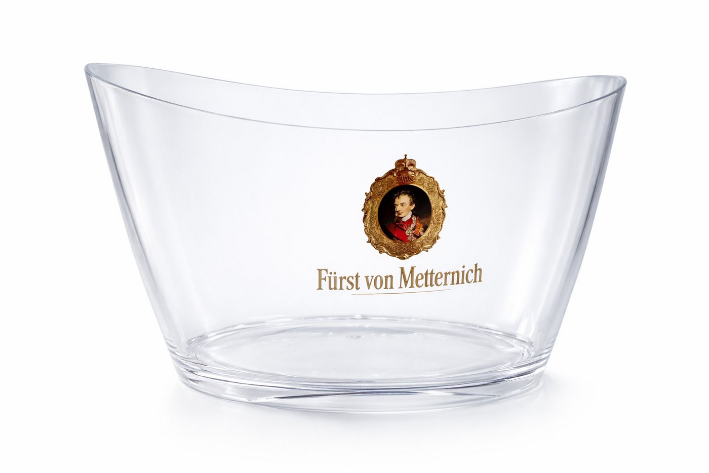 Fürst von Metternich Sektkühler Flaschenkühler transparent 40 cm mit Logo – Sekt- und Flaschenkühler – Bild 2 von 5