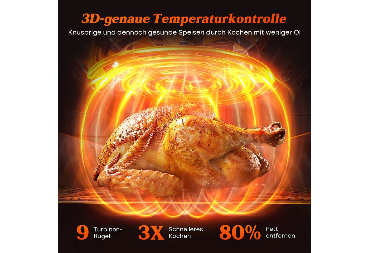 Fukstern Heißluftfritteuse 2 Kammern, 2 Schubladen,Airfryer 11L mit Sichtfenster, Touchdisplay, 8 voreingestellte Programme, unabhängiger Temperaturregelung, An – Bild 2 von 5
