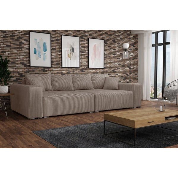 Fun Möbel Big-Sofa Megasofa Couchgarnitur REGGIO inkl. Schlaffunktion, inkl. 2 Bettkasten, inkl. 4 Rücken- und 2 Zierkissen