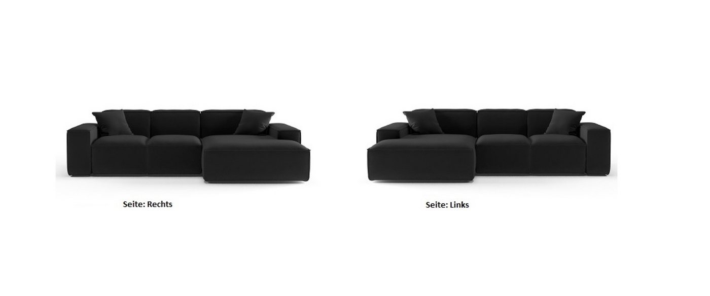 Fun Möbel Ecksofa Ecksofa CELES PREMIUM in Stoff Opera Velvet Beige mit Ottomane, Speed-Versand 10 Werktage, Expresslieferung – Bild 3 von 4