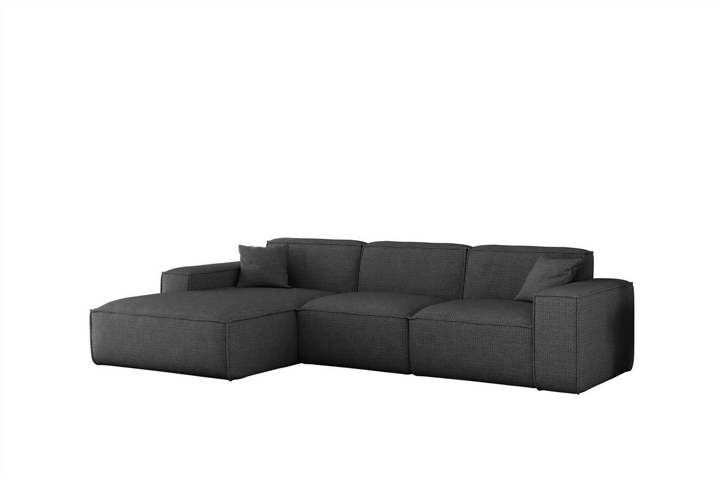 Fun Möbel Ecksofa Designersofa CELES PREMIUM in Stoff Artico (266cm x 165cm), Rundumbezug, inkl. 2 Zierkissen – Bild 2 von 4