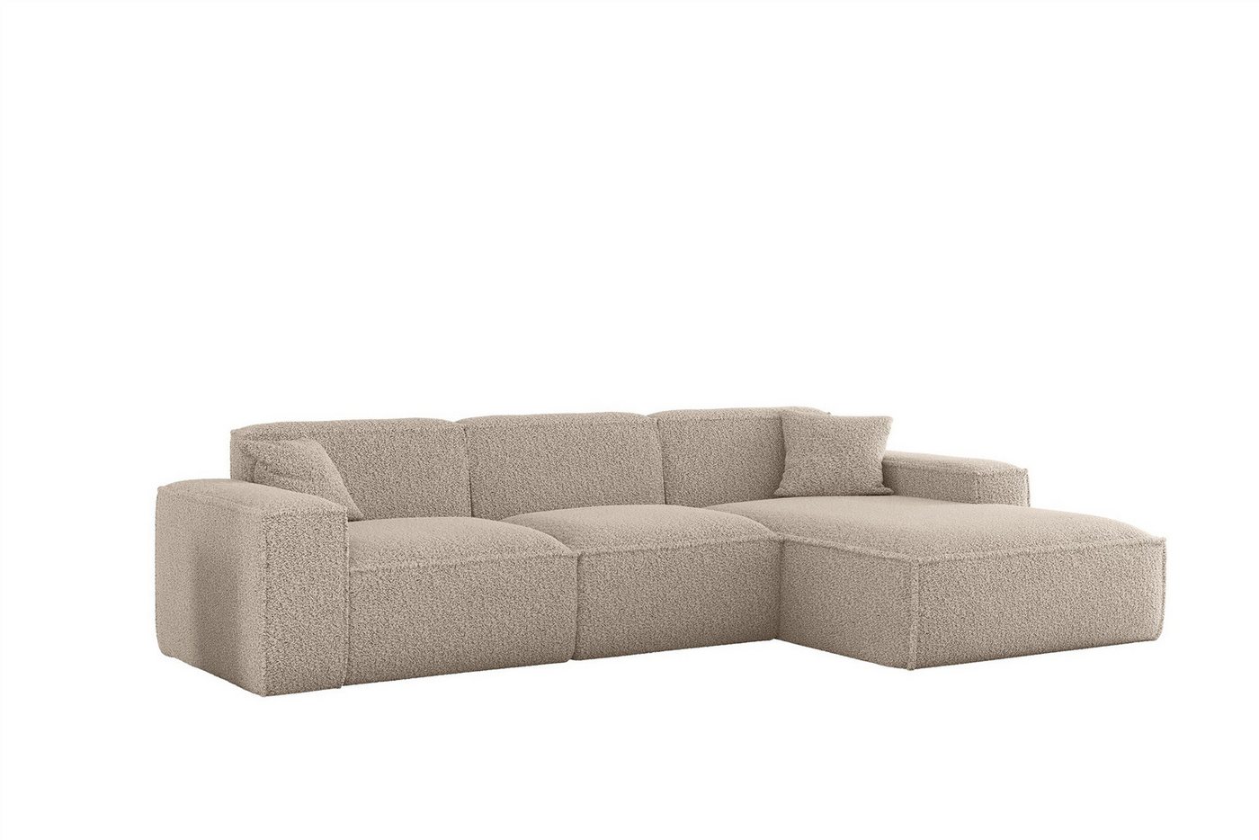Fun Möbel Ecksofa Designersofa CELES PREMIUM in Stoff Sven, Ottomane Rechts oder Links, inkl. 2 x Zierkissen – Bild 2 von 4