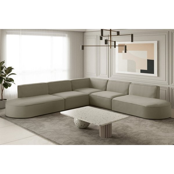Fun Möbel Ecksofa Ecksofa Designersofa PALMA – Universal in Stoff Ascot und Opera Velvet, Seite ist universal: kann links oder rechts in Raum platziert werden, 
