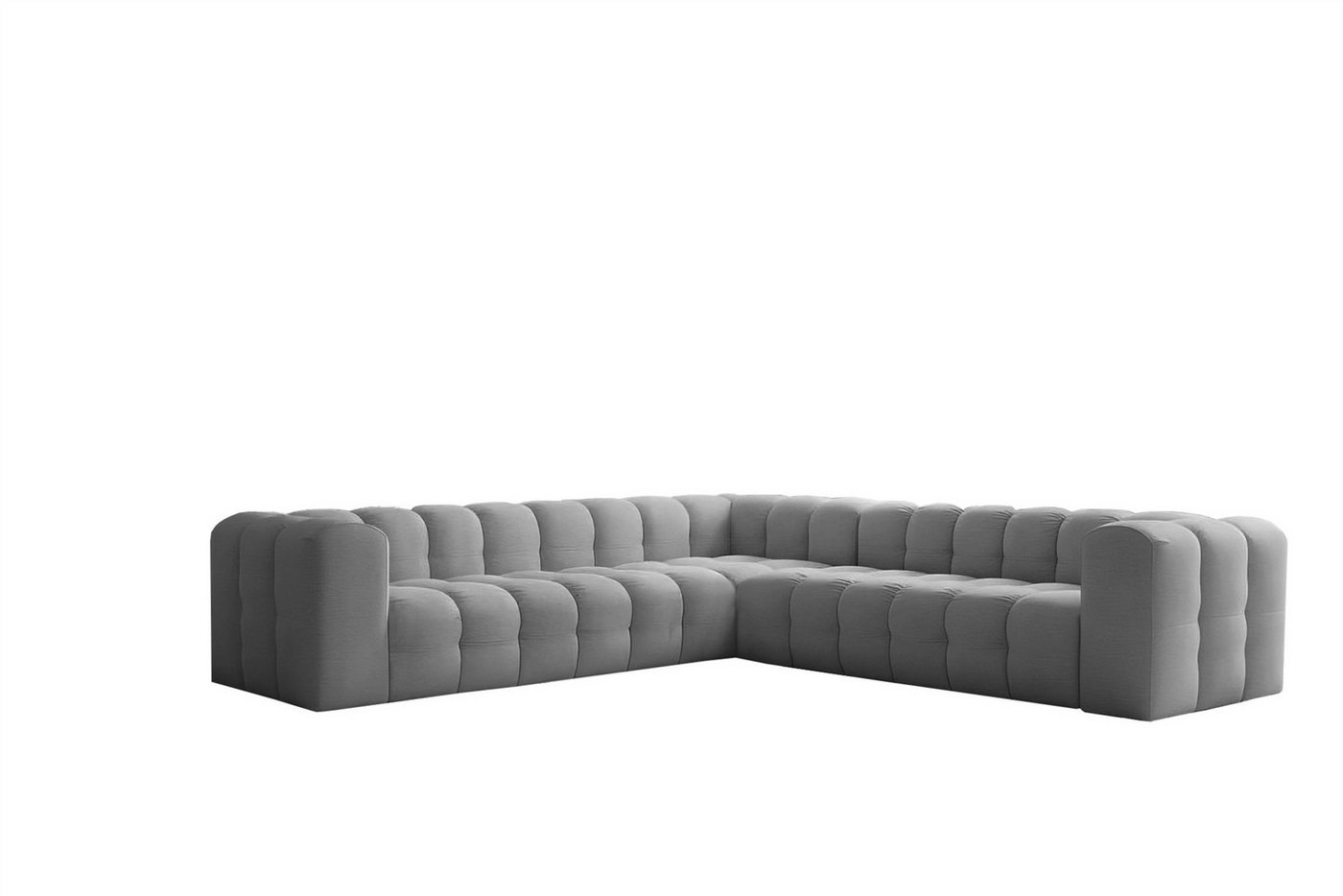 Fun Möbel Ecksofa Designersofa SOLVIE Universal (300cm), Stoff Moly oder Tiffani, Sofa-Rücken echt bezogen – Bild 2 von 4