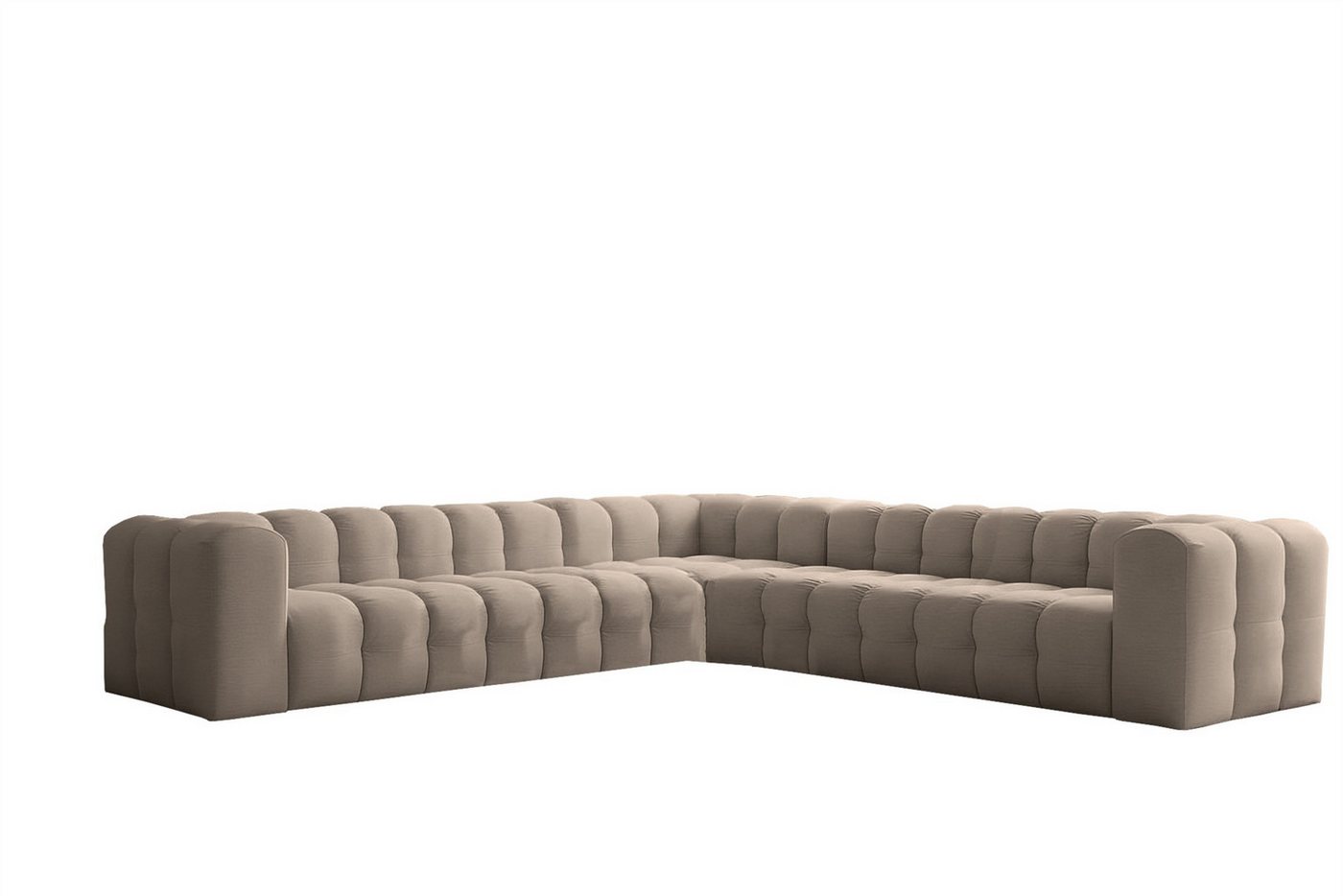 Fun Möbel Ecksofa Designersofa SOLVIE XL Universal (330cm), Stoff Moly oder Tiffani, Sofa-Rücken echt bezogen – Bild 2 von 4