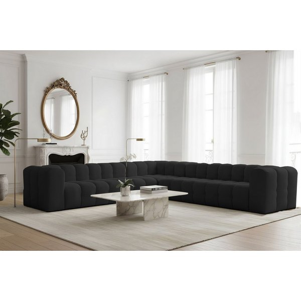 Fun Möbel Ecksofa Designersofa SOLVIE XL Universal (330cm), Stoff Moly oder Tiffani, Sofa-Rücken echt bezogen