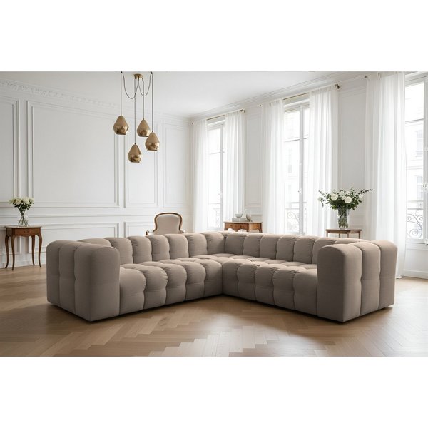 Fun Möbel Ecksofa Designersofa SOLVIE XS Universal in (270cm), Stoff Moly oder Tiffani