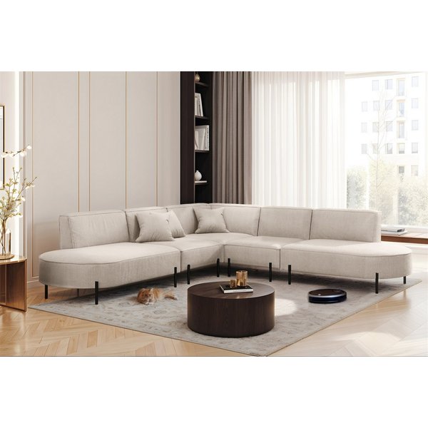 Fun Möbel Ecksofa Sofa VALENCIA Seite universal, Rundumbezug
