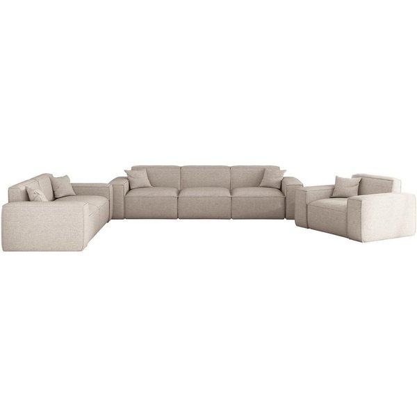 Fun Möbel Polstergarnitur Sofaset Designersofa CELES PREMIUM 3-2-1 in Stoff Artico, (Set), inkl. 5 Zierkissen