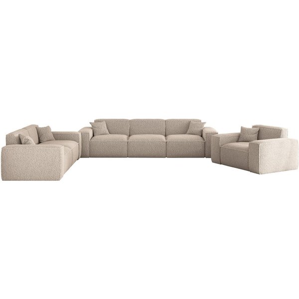 Fun Möbel Polstergarnitur Sofaset Designersofa FUN PEREZ PREMIUM 3-2-1 in Stoff Sven, (Rundumbezug), inkl. 5 Zierkissen