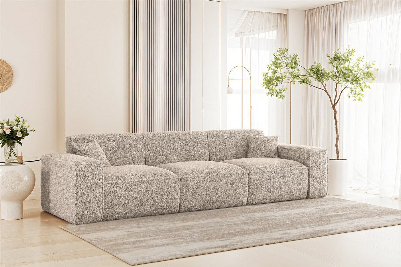 Fun Möbel Polstergarnitur Sofaset Designersofa FUN PEREZ PREMIUM 3-2-1 in Stoff Sven, (Rundumbezug), inkl. 5 Zierkissen – Bild 3 von 5