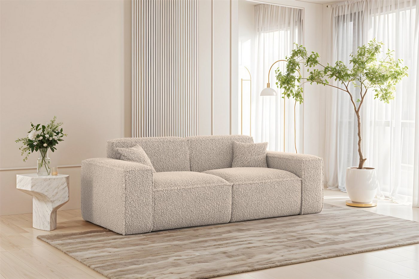 Fun Möbel Polstergarnitur Sofaset Designersofa FUN PEREZ PREMIUM 3-2-1 in Stoff Sven, (Rundumbezug), inkl. 5 Zierkissen – Bild 4 von 5