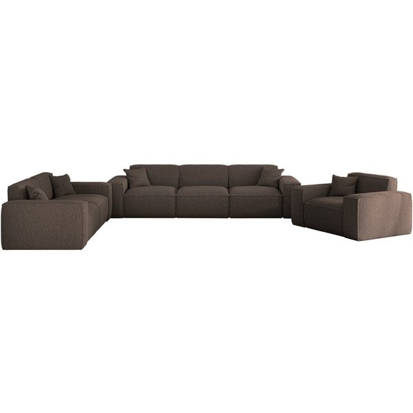 Fun Möbel Polstergarnitur Sofaset Designersofa FUN PEREZ PREMIUM 3-2-1 in Stoff Sven, (Rundumbezug), inkl. 5 Zierkissen