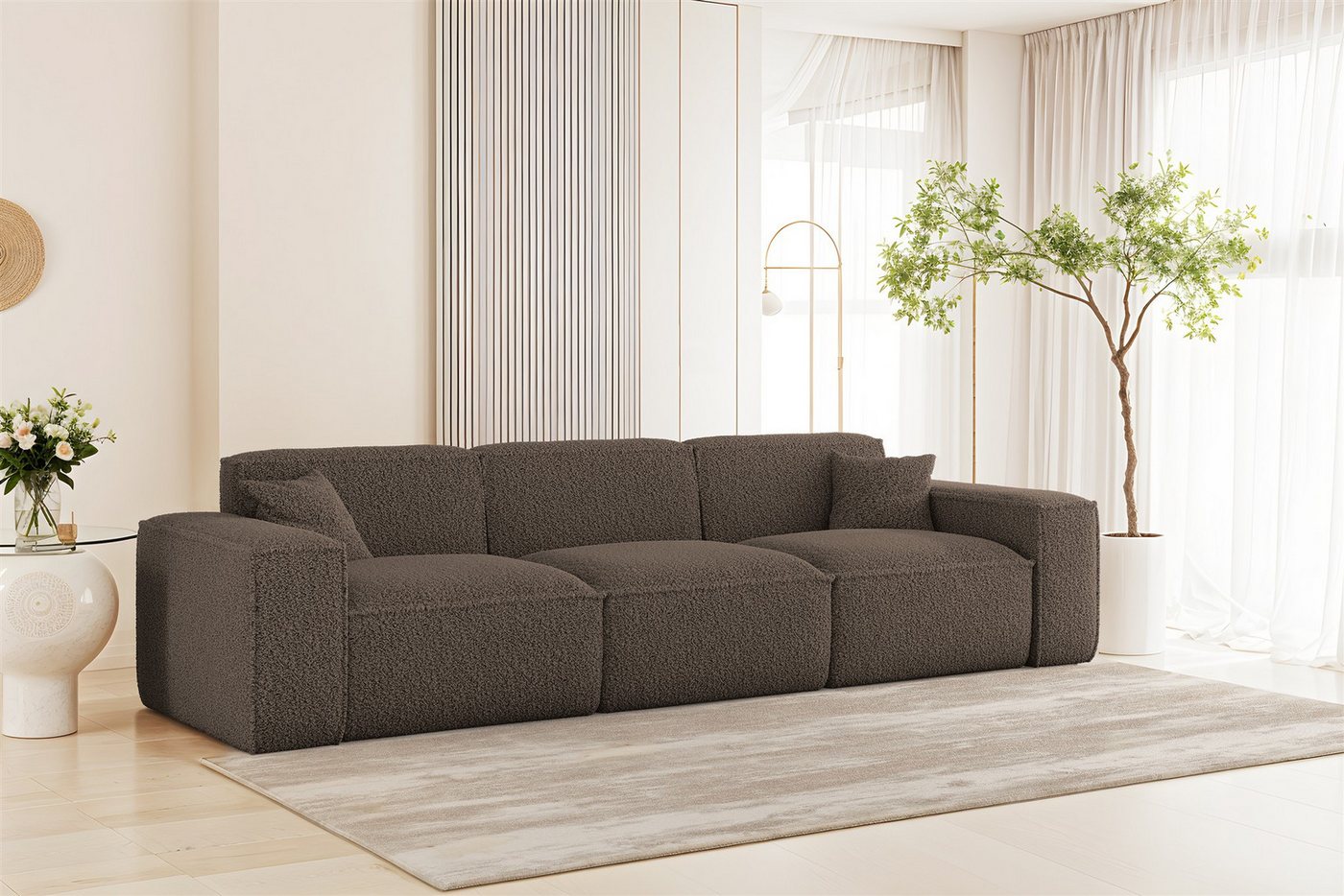 Fun Möbel Polstergarnitur Sofaset Designersofa FUN PEREZ PREMIUM 3-2-1 in Stoff Sven, (Rundumbezug), inkl. 5 Zierkissen – Bild 3 von 5